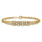 14K Yellow Gold Polished and Textured 3 Layer Fancy with 0.5-inch Ext. Bracelet