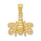 14k Yellow Gold Polished and Textured Bee Pendant