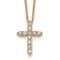 14K Yellow Gold Lab Grown Diamond Cross Pendant Necklace