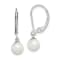 Rhodium Over Sterling Silver 6-7mm Freshwater Cultured Pearl Leverback
Dangle Earrings