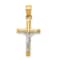 14K Yellow and White Gold Hollow Crucifix Charm