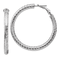 Rhodium Over 14k White Gold 1 13/16" Diamond-Cut Round Hoop Earrings