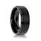 ORION Flat Black Tungsten Ring with Brushed Raised Center and Polished
Step Edges 8mm