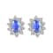 1.00ctw Tanzanite and Diamond Earrings in 14k White Gold