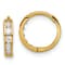 14K Yellow Gold Cubic Zirconia Hinged Hoop Earrings
