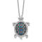 Rhodium Over Sterling Silver and Black Rhodium Cubic Zirconia Turtle
with 2" Extension Necklace
