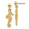 14k Yellow Gold Textured Seahorse Dangle Earrings