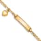 14k Yellow Gold Children's Heart Dangle Mariner Link ID Bracelet
