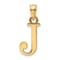 14k Yellow Gold Polished Letter J Pendant