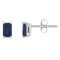 5x3mm Emerald Cut Sapphire 14k White Gold Stud Earrings
