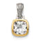 Rhodium Over Sterling Silver with 14k Accent White Topaz Pendant