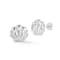 Rachel Zoe CZ Shell Stud Earrings in Rhodium Over Sterling Silver