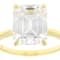 Large Emerald-Cut Moissanite Solitaire Ring In 14K Gold Over Sterling Silver