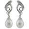 7-8mm White Cultured Freshwater Pearl and Cubic Zirconia Rhodium Over
Sterling Silver Earrings