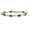 14k Yellow Gold and Rhodium Over 14k Yellow Gold Diamond and Sapphire Bracelet