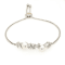 6-6.5mm Button White Freshwater Pearl and White Sapphire Sterling Silver
Bolo Bracelet