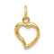14k Yellow Gold 3D Polished Heart Pendant