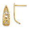 14k Yellow Gold Diamond-cut 5/8" Heart and X Mini J-Hoop Earrings