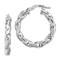 Rhodium Over Sterling Silver 4x20mmTwisted Hoop Earrings