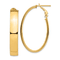 14k Yellow Gold High Polished 1 9/16" Oval Hoop Earrings