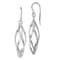 Rhodium Over Sterling Silver Polished Long Twisted Dangle Earrings