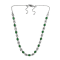 Sterling Silver Oval Green Jadeite and White Zircon Necklace 13.38ctw