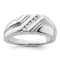 Rhodium Over 14K White Gold Lab Grown Diamond Men's Ring