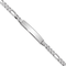 Rhodium Over 14k White Gold Figaro Link ID Bracelet