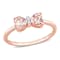 Morganite and Diamond 10K Rose Gold Bow Ring 1.015ctw