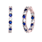 Sapphire Blue Cubic Zirconia, 18K Rose Gold Plated Over Brass Inside Out
Hoop Earrings 6.9ctw