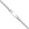 Rhodium Over 14k White Gold Soft Diamond Shape Flat Curb Link ID Bracelet