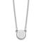 Rhodium Over Sterling Silver Tiny Circle Block Letter H  Initial Necklace