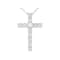 White Lab-Grown 14k White Gold Cross Pendant With Chain 1.00ctw