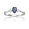 Blue Sapphire with White Sapphire Accents Sterling Silver Ring, 0.67ctw