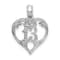 Rhodium Over 14k White Gold Textured 13 in Heart Cut-out Pendant