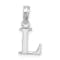 Sterling Silver Polished Block Initial -L- Pendant