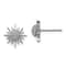 Rhodium Over 14k White Gold 11mm Diamond Fancy Sun and Star Stud Earrings