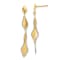 14K Yellow Gold and White Rhodium Polished and Satin Post Dangle Earrings
