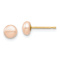 14k Yellow Gold 4-5mm Pink Button Freshwater Cultured Pearl Stud Earrings