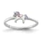 Rhodium Over Sterling Silver Multi-color Enameled Unicorn Children's Ring