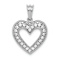 Rhodium Over 14k White Gold Diamond Heart Pendant