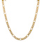 14k Yellow Gold 7.5mm Solid Concave Open Figaro 18 Inch Chain