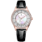 Christian Van Sant Women's Luna White Dial, Black Leather Strap Watch