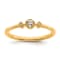 14K Yellow Gold Petite Beaded Edge Cushion Diamond Ring 0.10ctw