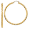 14K Yellow Gold 2 3/16" Diamond-Cut Hoop Earrings