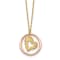 14K Two-tone Fancy Link Diamond-cut Heart in Open Circle Necklace