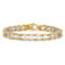 14K Yellow and White Gold 7.5mm Hand-polished Fancy Link Bracelet