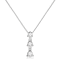 White Cubic Zirconia 14k White Gold Pendant With Chain 0.20ctw