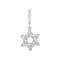 White Cubic Zirconia Platineve Over Sterling Silver Star Of David Charm 0.18ctw