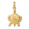 14k Yellow Gold Textured Sea Turtle with Moveable Head and Legs Pendant